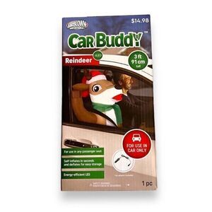 GEMMY REINDEER CAR BUDDY AIRBLOWN INFLATABLE 3 FT. TALL CHRISTMAS GIFT NIB